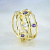 Кольцо на фаланги пальцев из жёлтого золота с бриллиантом и аметистами (Вес: 10 гр.)