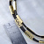 Каучуковый шнурок-гайтан с золотыми вставками, узором и бриллиантом в замке (Вес: 32 гр.)