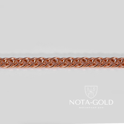 Цепочка из красного золота 585 пробы плетение Двойной Ромб мини станочное длиной 50,5 см (Вес: 4,36 гр.)