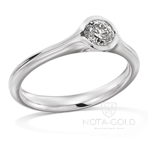 Помолвочное кольцо с бриллиантом 0,1 карат (Вес: 4 гр.)