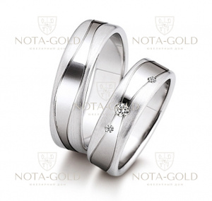 Обручальные кольца с узором и бриллиантами на заказ i888 (Вес пары: 12 гр.)