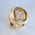 Золотое мужское кольцо-печатка с гербом и гравировкой на заказ из красного золота (Вес: 24,5 гр.)