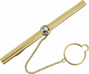 Зажим для галстука с бриллиантом из золота (Вес: 10 гр.)