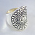 Женское золотое кольцо на заказ из белого золота с узором и чернением (Вес: 15,5 гр.)