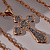 Эксклюзивный православный крест из золота с рубинами и бриллиантами на золотой цепочке плетения Якорь (Вес: 71 гр.)