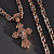 Позолоченный нательный крест из серебра с драгоценными камнями (Вес 19 гр.)