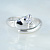Безразмерное серебряное кольцо с ножкой младенца родированное серебро 925 пробы с фианитами (Вес: 3,2 гр.)