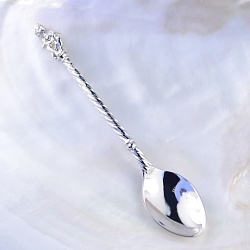 Серебряная ложечка на первый зуб с ангелом (Вес 16,5 г.)