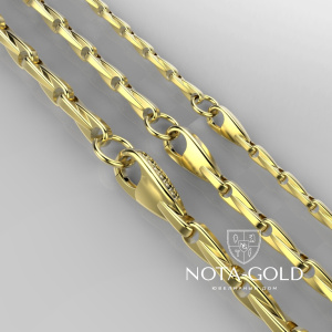 Золотая цепочка с бриллиантами эксклюзивное плетение 