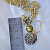 Женское золотое колье из жёлтого золота с муассанитами и круглыми подвесками (Вес: 12,5 гр.)