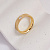 Классическое кольцо с бриллиантом и комфортной посадкой из сатинированного жёлтого золота (Вес: 14 гр.)