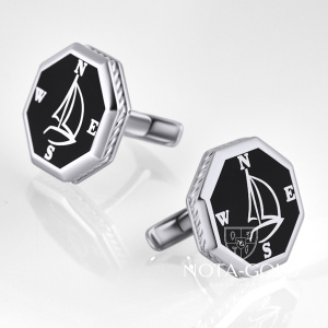 Запонки из серебра и эмали с рисунком (Вес 13,3 гр.)