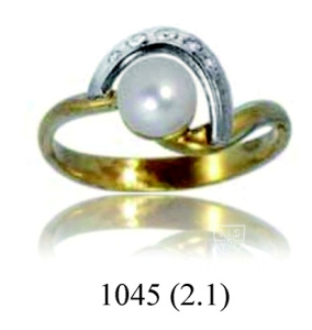 Кольцо с жемчужиной 1045 (Вес: 2,1 гр.)