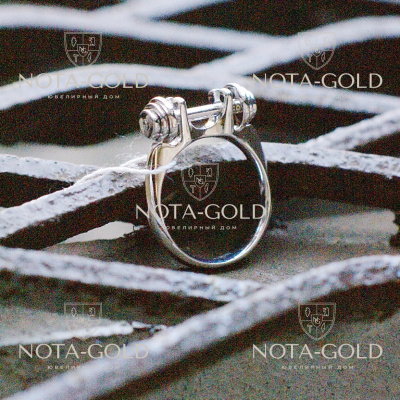 Золотое подвижное кольцо-штанга на заказ (Вес: 12,5 гр.)