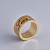 Широкое золотое кольцо Love с двумя бриллиантами и гравировкой (Вес 22,6 гр.)
