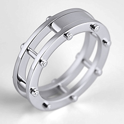 Мужское составное кольцо из белого золота (Вес 6,5 гр.)