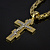 Комплект Мужской крест из жёлтого золота (Вес: 23 гр.) с золотой цепочкой плетения Краб Большой (Вес: 100 гр.)