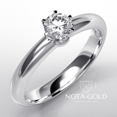 Женское кольцо для предложения с бриллиантом из золота (Вес 3,2 гр.)