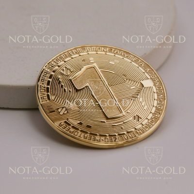 Криптовалютный токен сувенирная монета из серебра с позолотой (Вес: 20 гр.)