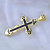 Серебряный мужской крест с позолотой, чёрной эмалью и гравировкой Спаси и Сохрани (Вес 9,5 гр.)