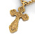 Крупный мужской крест большого размера из жёлтого золота с чернением (Вес: 32 гр.)