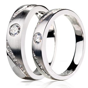Обручальные кольца из платины с матовой поверхностью на заказ (Вес пары: 17 гр.)