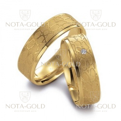 Обручальные кольца на заказ из белого золота с бриллиантами i312 (Вес пары: 13 гр.)