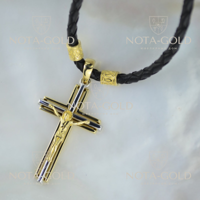 Золотой именной крест с гравировкой Спаси и Сохрани Виктора (Вес: 8 гр.)