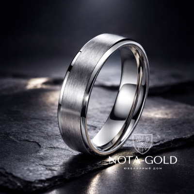 Мужское кольцо из сатинированной матовой платины (Вес 8,9 гр.)