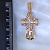 Православный нательный крестик из золота с изумрудами на ушке (Вес: 9,5 гр.)