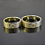 Парные обручальные кольца инь янь (Yin Yang) из двухцветного золота и с фактурной поверхностью  (Вес пары: 11,5 гр.)
