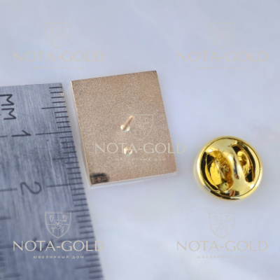 Золотой нагрудный значок из красного золота с логотипом компании (Вес 3 гр.)