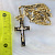 Нательный золотой крест из дерева Эбен и жёлто-белого золота на цепочке плетение Якорь 2+1 (Вес: 37 гр.)