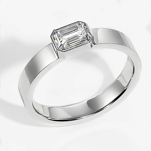 Помолвочное кольцо из белого золота с бриллиантом Октагон (Вес 2,3 гр.)