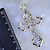 Золотой эксклюзивный православный крест с сапфирами Распятие Иисуса Христа и лик Божья Матерь (Вес: 36 гр.)