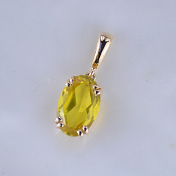 Подвес кулон с цитрином из красного золота (Вес: 2 гр.)