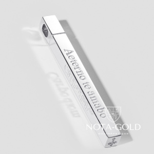 Подвеска столбик из серебра с гравировкой (Вес 11 гр.)