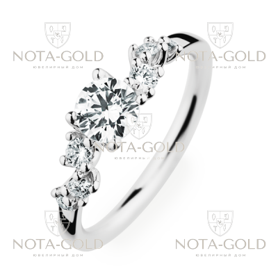 Помолвочное кольцо из белго золота с бриллиантами 0,7 карат (Вес: 4 гр.)