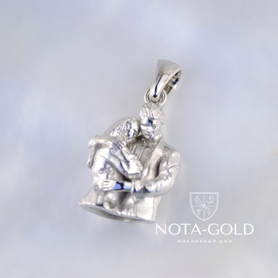 Золотая подвеска из белого золота Мужчина и женщина по фото Клиента (Вес: 7,5 гр.)