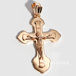 Мужской православный крестик из золота с гравировкой (Вес: 26 гр.)