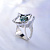 Авторское женское кольцо из белого золота с зелёным турмалином и бриллиантами (Вес: 9,5 гр.)