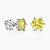 Серьги пусеты-гвоздики с желтыми бриллиантами 0,5 ct 5 мм (Вес 1,5 гр.)