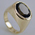 Глянцевый золотой перстень на заказ с крупным овальным раухтопазом (Вес: 5 гр.)