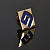 Нагрудный значок из серебра с логотипом и синей эмалью (Вес: 3 гр.)
