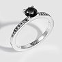 Помолвочное кольцо из белого золота с черными бриллиантами (Вес 3 гр.)