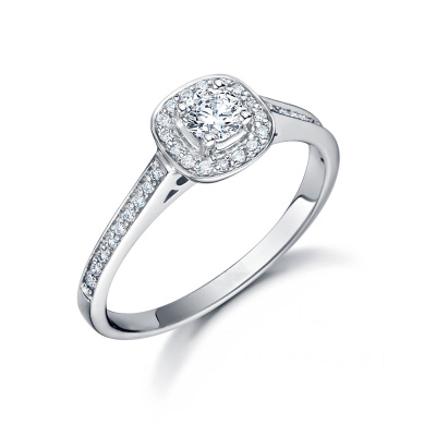 Помолвочное кольцо с россыпью бриллиантов 0,56 карат (Вес: 4 гр.)