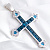 Большой серебряный крест с нанотопазами (Вес 92,3 гр.)
