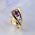 Женское кольцо Букет роз из жёлтого золота с турмалином и бриллиантами (Вес: 17,5 гр.)