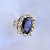 Большое женское кольцо с крупным камнем шпинель, сапфирами и бриллиантами (Вес: 11,5 гр.)
