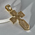 Клиновидный крестик на цепочке Краб Луксор с рунами из жёлтого золота с чернением (Вес: 57 гр.)